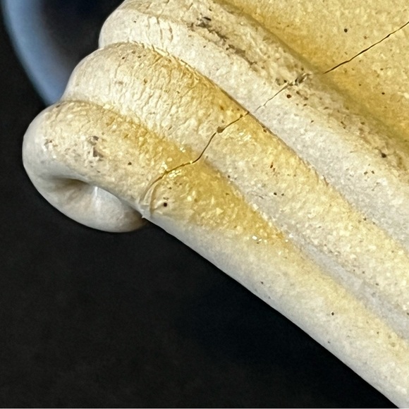 Art Pottery Butter Stick Dish Tray Handled Glazed Rolled Loop Incense Pottery - Picture 8 of 12